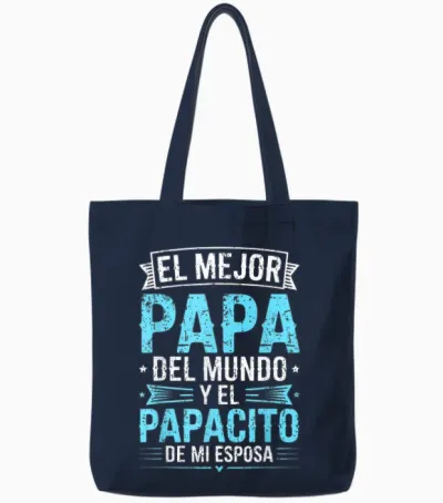 El Mejor Papa Del Mundo Camisa Para El Dia Del Padre Español Tote Bags - Navy