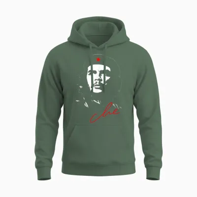 Che Guevara Rebel Cuban Jersey T-Shirt Guerrilla Revolution Unisex Hoodie - Military Green