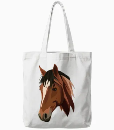 Horse Head Tote Bags - White