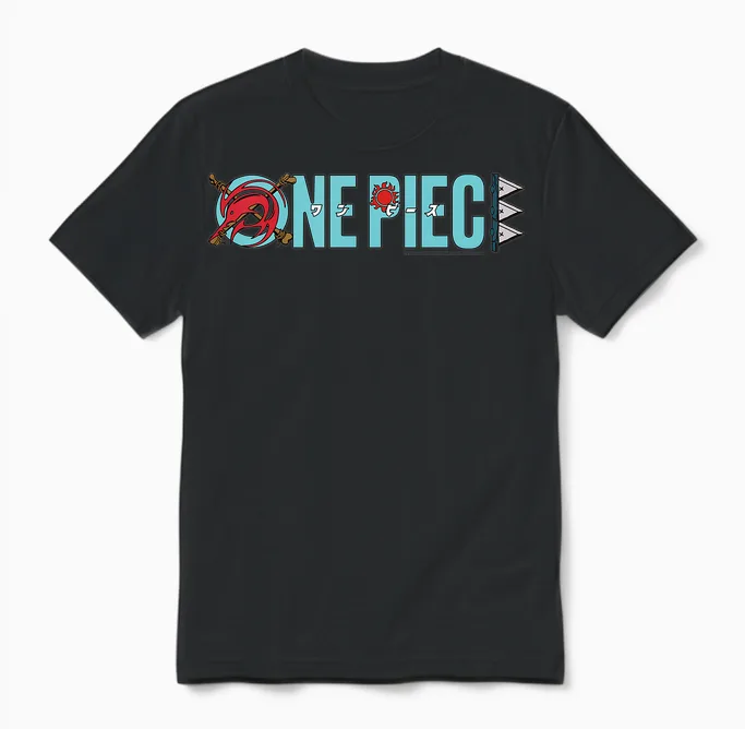 Children's Badge One Piece Arlong Anime Kids T-Shirt, Blue, 2 Unisex T-Shirt in Black