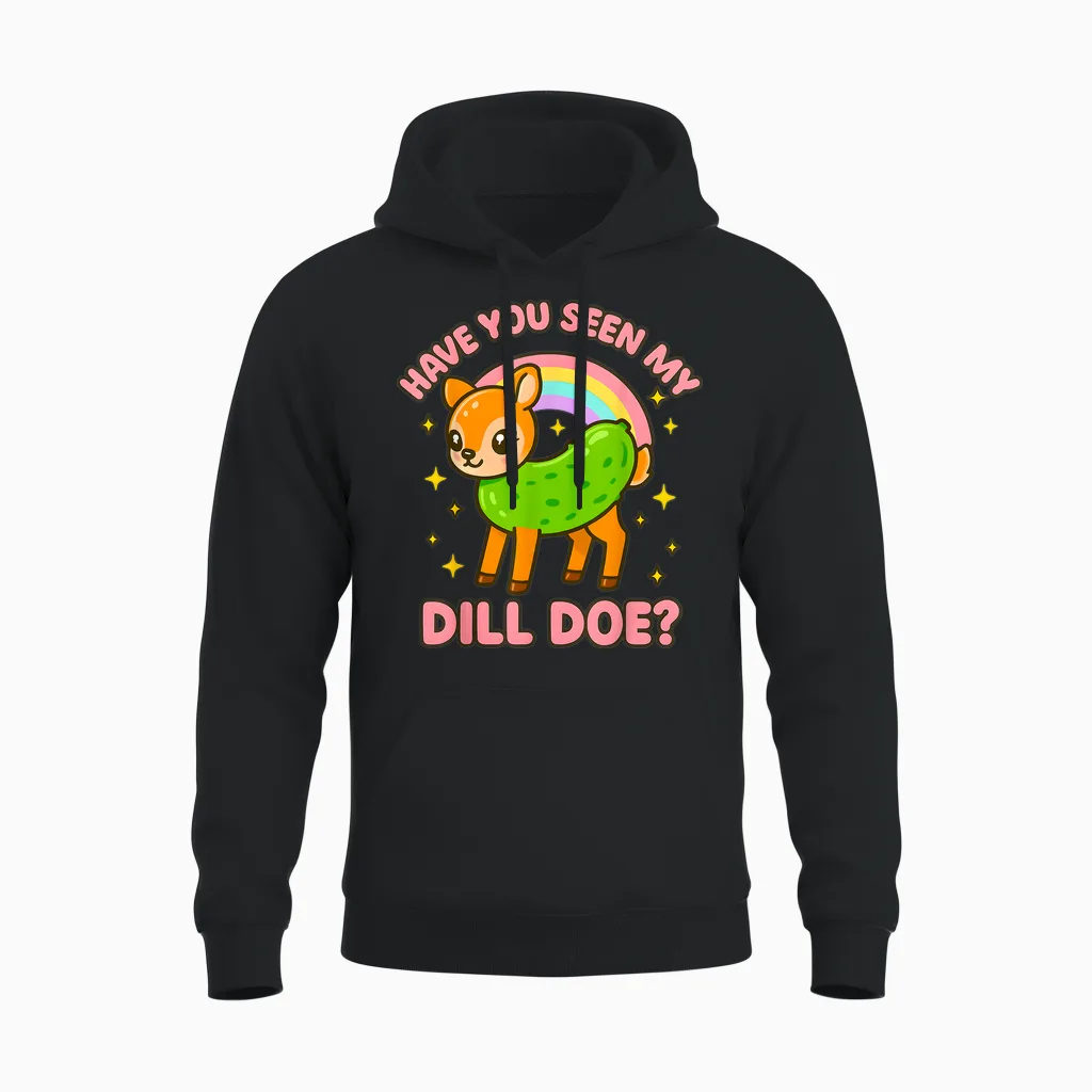 Dill Doe Unangemessene Frauen Lustige Gurke Schmutziger Humor Für Erwachsene Unisex Hoodie in Black