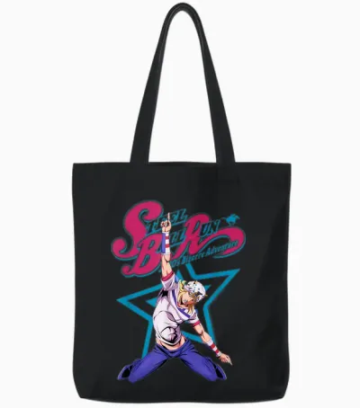 Steel Ball Run Johnny Joestar Pointing Action Pose Anime Tote Bags - Black
