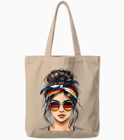 German Girl Deutsches Mädchen Deutschland Flagge Tote Bags - Natural