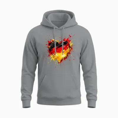 Deutschland Herz Unisex Hoodie - Sport Grey