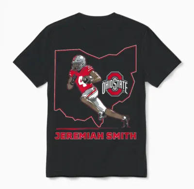 Ohio State Football: Jeremiah Smith State Star Unisex T-Shirt - Black