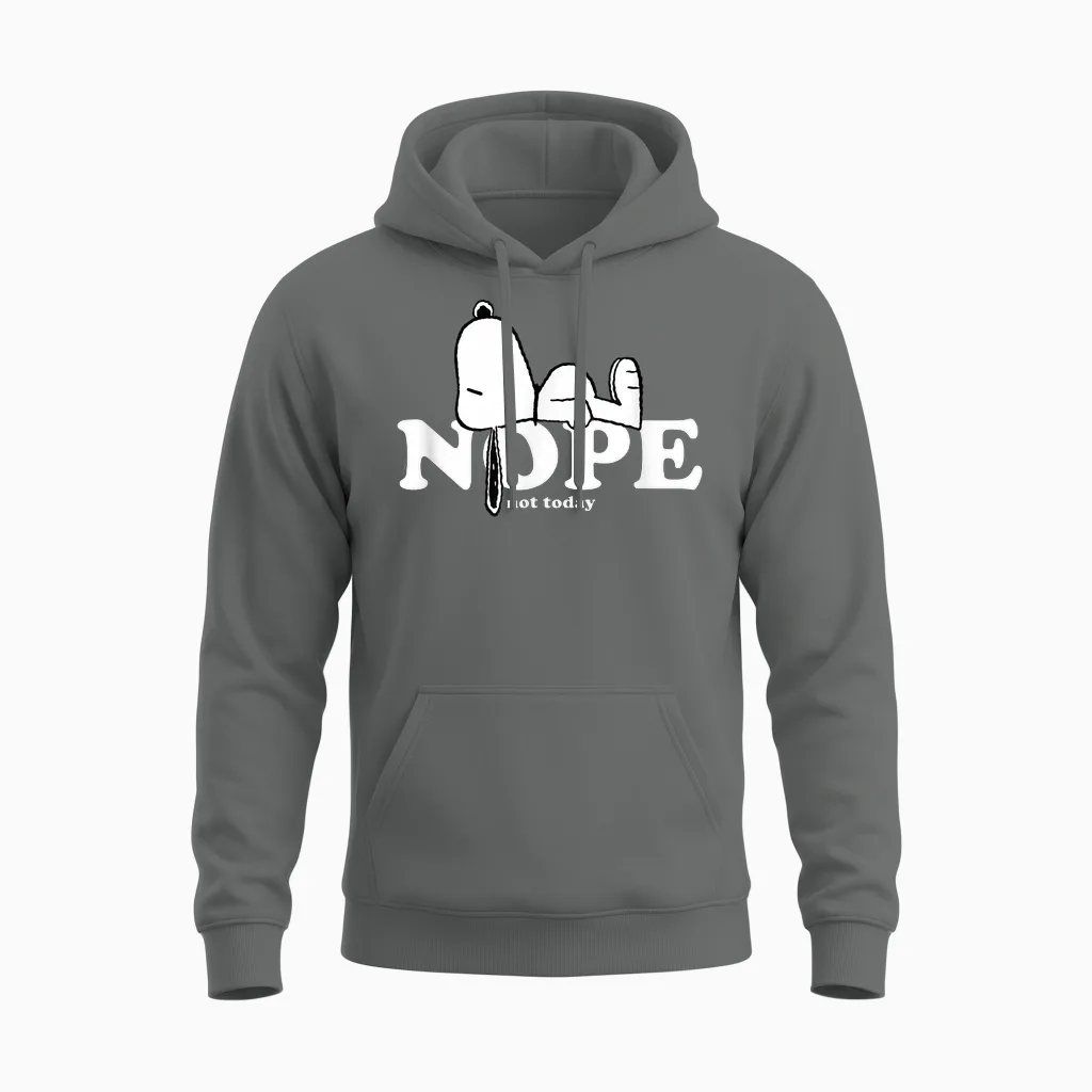 Snoopy Nope Unisex Hoodie in Graphite Heather