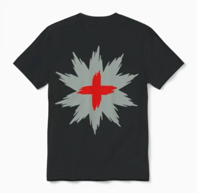 Mountain Rescue Red Cross 2-Color Unisex T-Shirt - Black