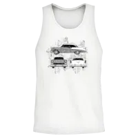 1956 Chevrolet Bel Air Sketch Silver Unisex Tank Top - White – 2