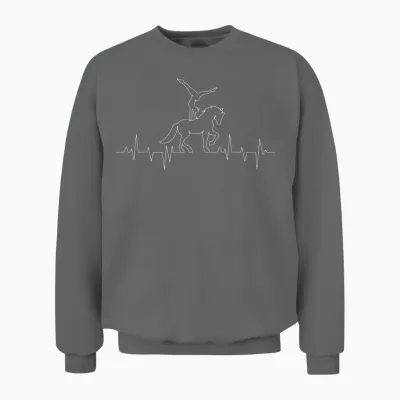 Voltigieren Herzschlag Volti Reiterin Pferde Mädchen Damen Unisex Sweatshirt - Graphite Heather