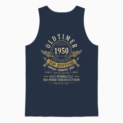 Birthday Year 1950 Birthday Construction Year Oldtimer Top Condition T-Shirt, Black Unisex Tank Top - Navy