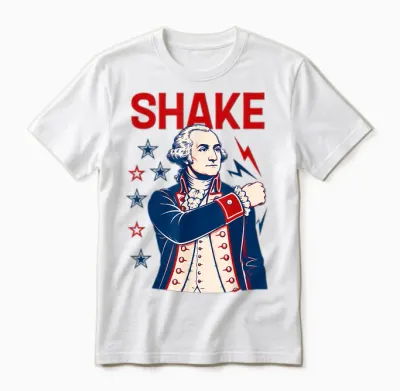 Funny Shake and Bake 4th of July Couple Matching Unisex T-Shirt - White
