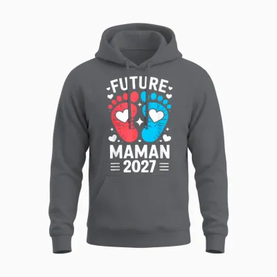 Femme Enceinte Future Maman 2027 Annonce Grossesse Original Unisex Hoodie - Charcoal