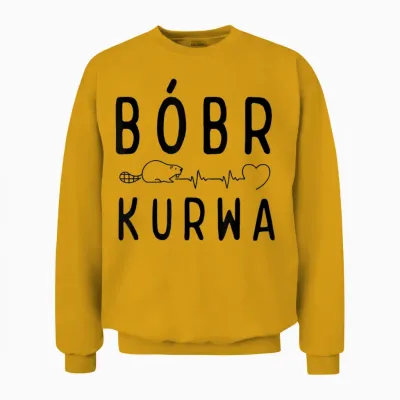 Polish Biber with "bober Kurwa" "yes Pierdole Bobr" T-Shirt, White, S Unisex Sweatshirt - Gold