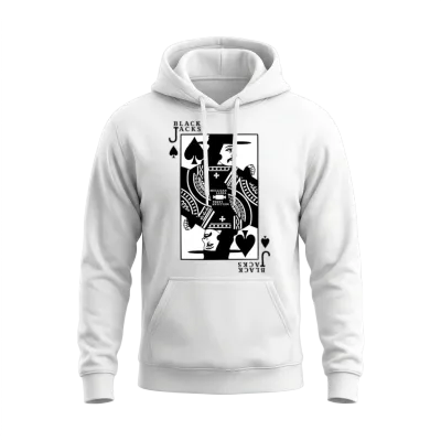 Black Jack Unisex Hoodie - White