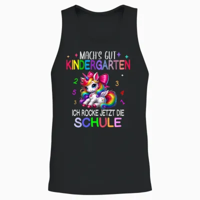 Kinder Ich Rocke Jetzt Die Schule Kita Abgänger Schulanfang Einhorn Unisex Tank Top - Black