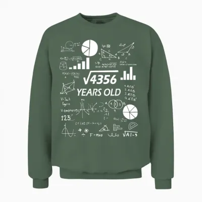 66 Anniversaire Math Carré Racine Unisex Sweatshirt - Military Green