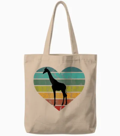 Rette Serengeti Safari Kenia Afrika Herz Ich Liebe Giraffen Tote Bags - Natural