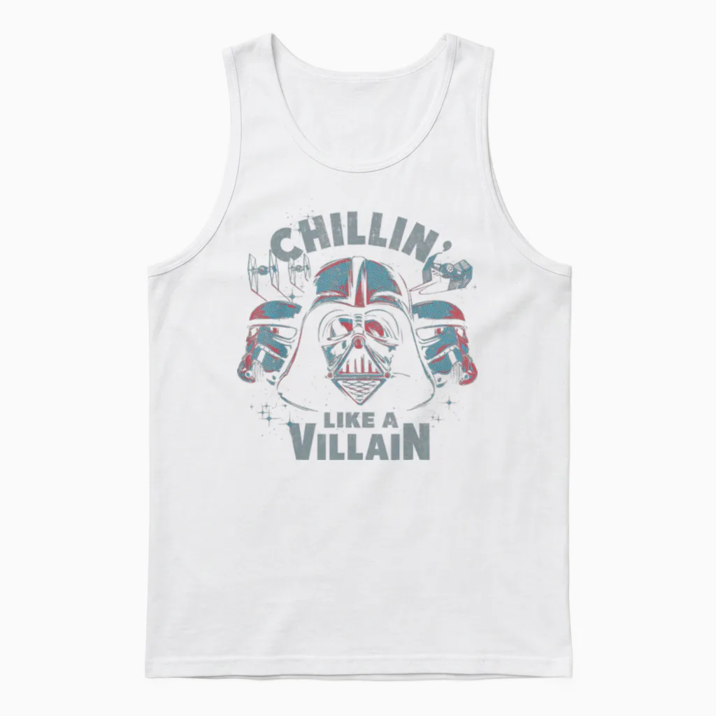 Star Wars Darth Vader Chillin Like a Villain Unisex Tank Top in White