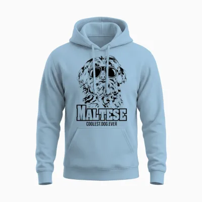 Maltese Dog Coolest Dog Ever Dog Mom Unisex Hoodie - Light Blue
