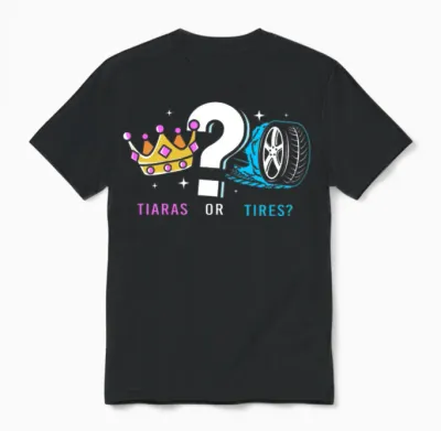 Gender Reveal Pregnancy Announcement Unisex T-Shirt - Black
