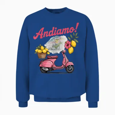 Italian Adventure Andiamo Scooter Lemons Positano Souvenir Unisex Sweatshirt - Royal