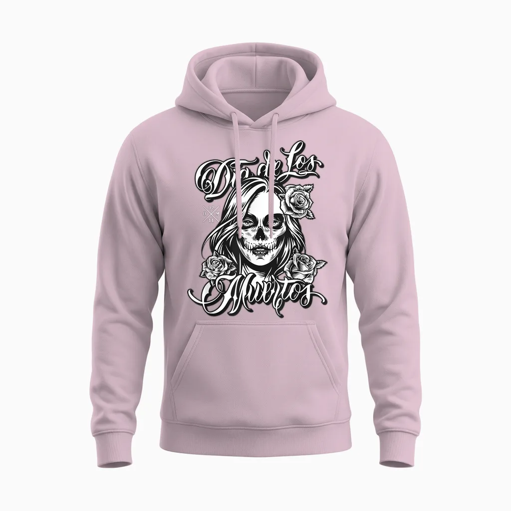 Tag Der Toten I Día De Los Muertos I La Catrina Unisex Hoodie in Light Pink