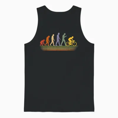 Evolution Bicycle Funny Bike Motif for Cyclists Unisex Tank Top - Black