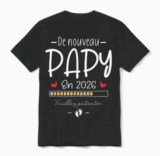 Humour Announcement Grandpa Pregnancy Grandpa Encore Papi 2026 Unisex T-Shirt in Black