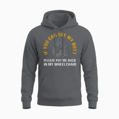 Wheelchair Bound Disability Handicap Unisex Hoodie - Charcoal