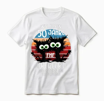 50 Jahre Verheiratet Goldene Hochzeit 50 Hochzeitstag Unisex T-Shirt - White