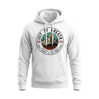 Breath Hiking Society Unisex Hoodie - White