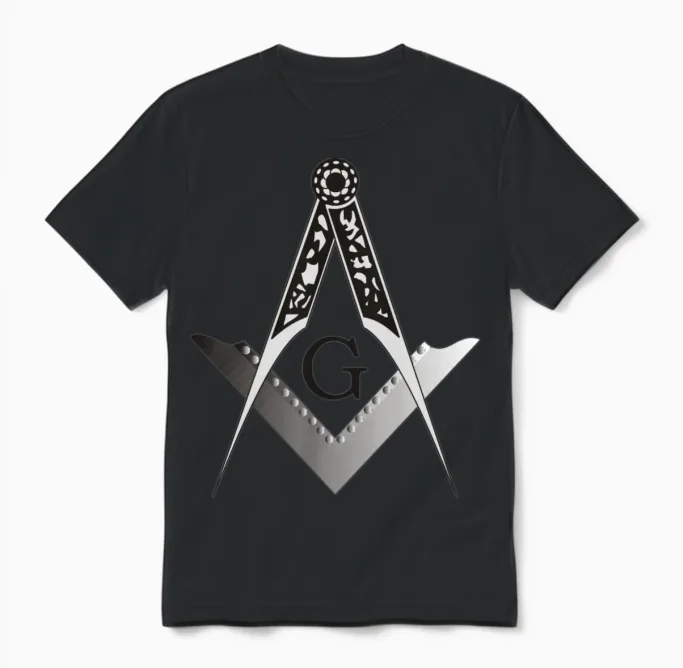 Masonic Square and Compass Unisex T-Shirt in Black