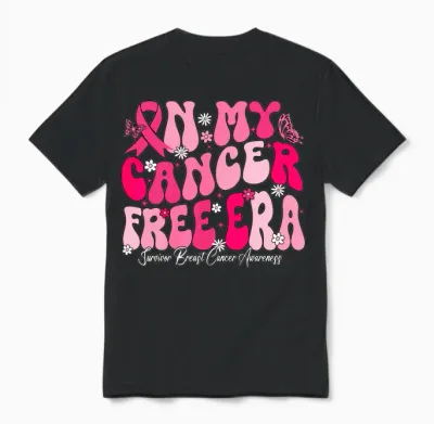 In My Cancer Free Era Survivor Breast Cancer Unisex T-Shirt - Black