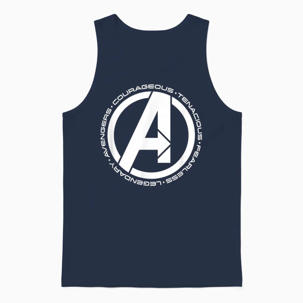 Marvel Super Heroes Avengers Fearless Legendary A-Logo Unisex Tank Top in Navy
