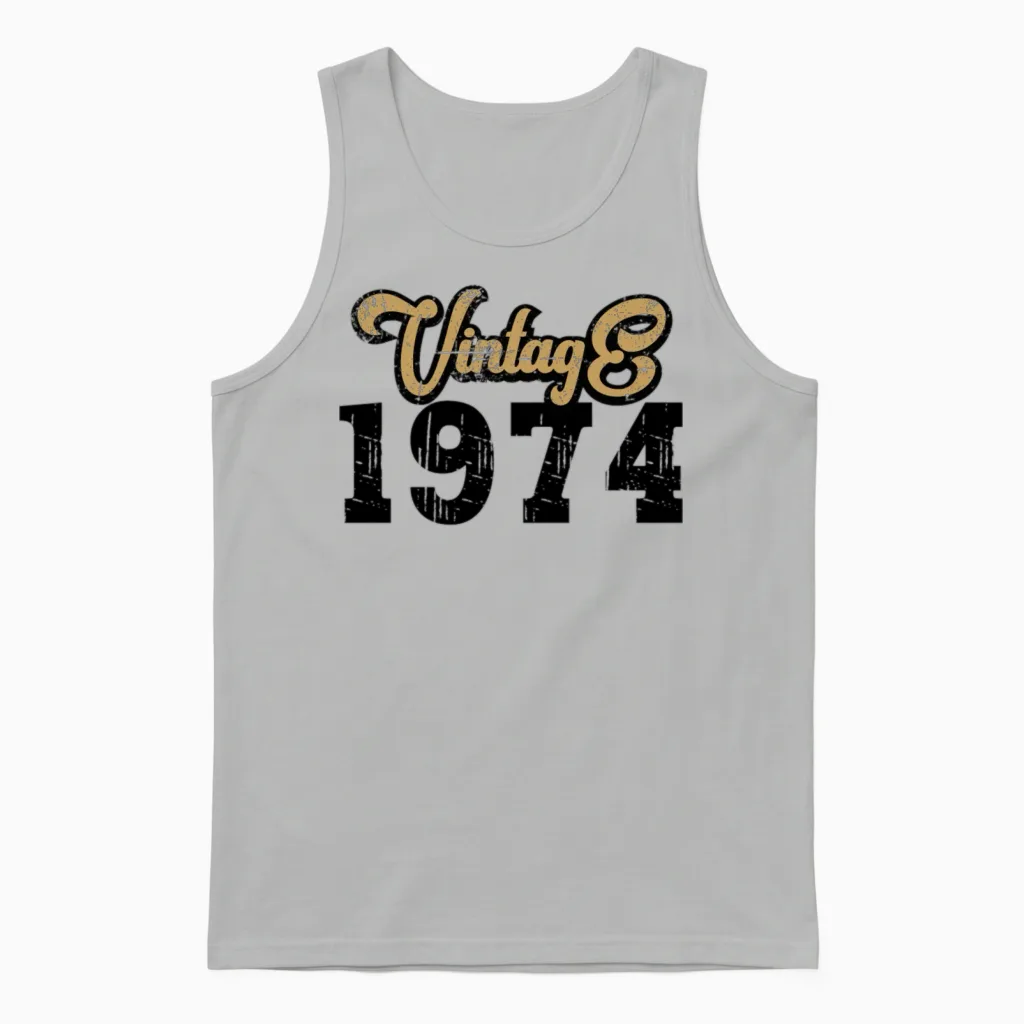 1974 Vintage Unisex Tank Top in Ash