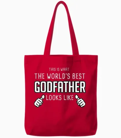What the Worlds Best Godfather Looks Like - Godfather Tote Bags - Red