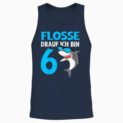 Kinder Geburtstagsshirt Hai Flosse Drauf 6 Jahre Junge 6 Geburtstag Unisex Tank Top - Navy