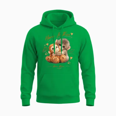 Adorable Cute Baby Monkey Punch Men Women Unisex Hoodie - Irish Green