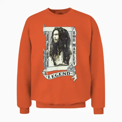 Bob Marley Legend Schriftrolle Unisex Sweatshirt - Orange