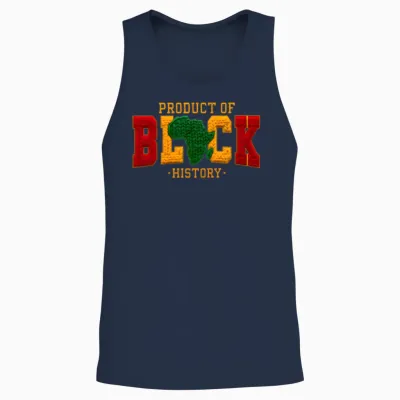 Black Historical Month Product of Black History Unisex Tank Top - Navy
