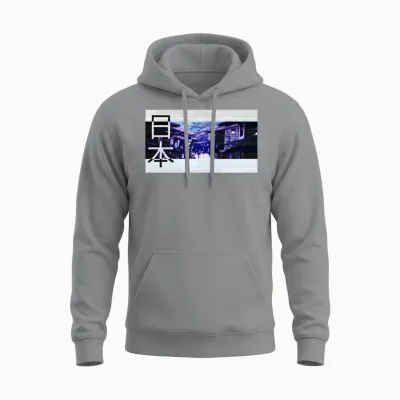 Japan Retro Aesthetic Unisex Hoodie - Sport Grey