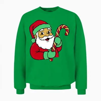 Santa Candy Cane Charm Unisex Sweatshirt - Irish Green