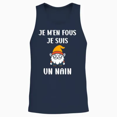 Person Petite Size Humour Je M'en Fous Je Suis Un Nain Unisex Tank Top - Navy