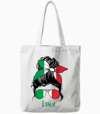 Italian Flag Italian Girl Woman Italy Girl Tote Bags - White