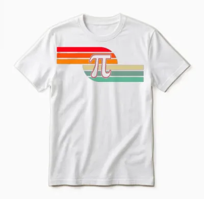 Retro Pi Symbol Unisex T-Shirt - White