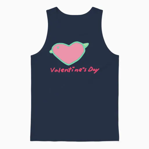 Bird Valentine Lovers Gift Unisex Tank Top in Navy