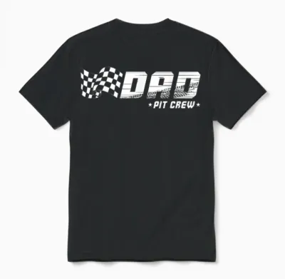 Dad Pit Crew Race Car Birthday Family Racing Unisex T-Shirt - Black