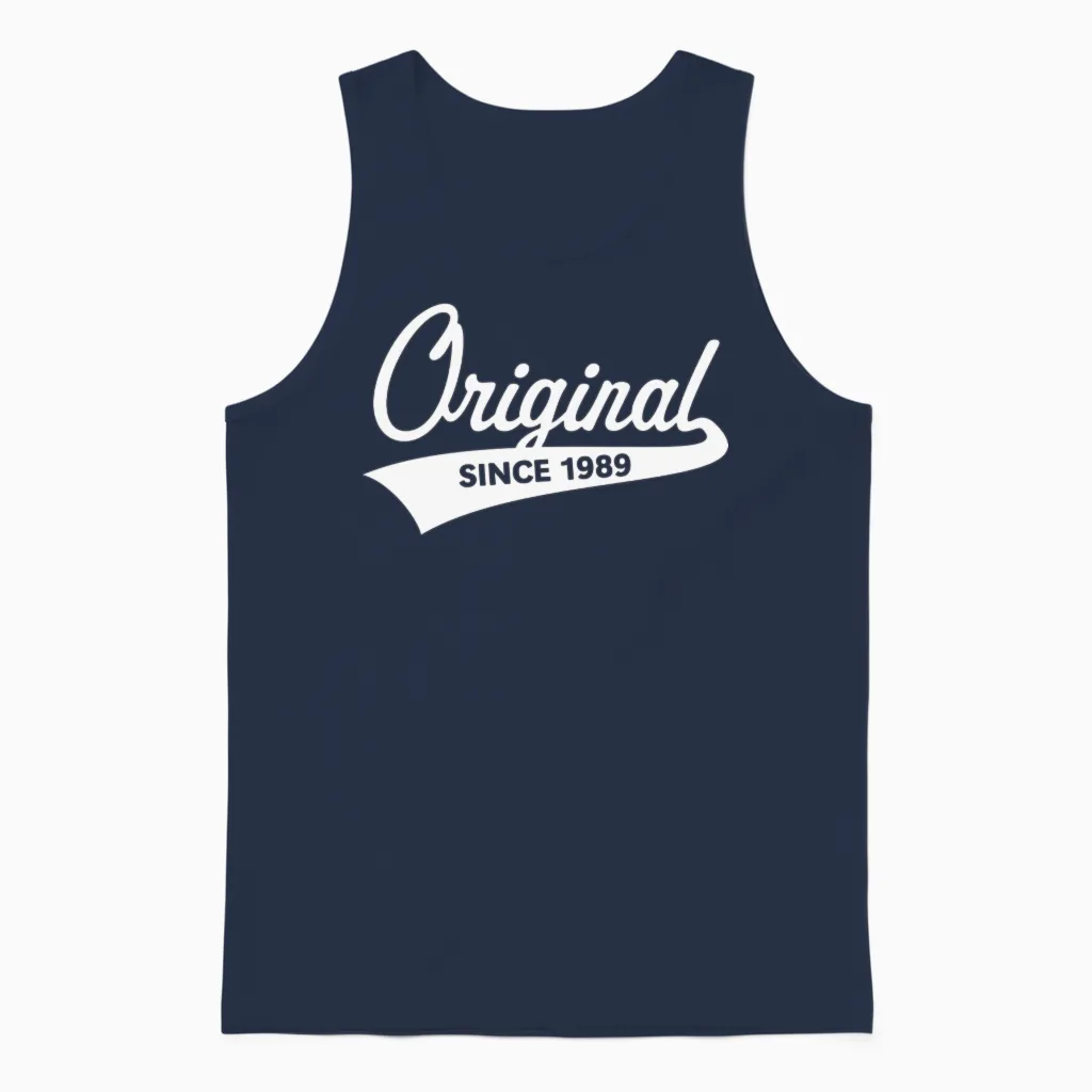 Original Since 1989 (year of Birth, Birthday / W) Unisex Tank Top in Navy