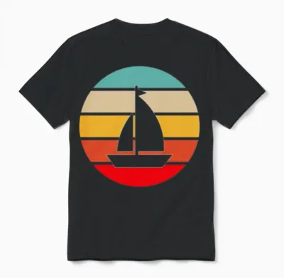 Sailing Retro Unisex T-Shirt - Black