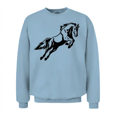 Leaping Horse Unisex Sweatshirt - Light Blue